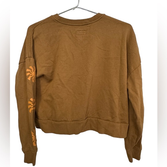 Retro RVCA Brown 70s Vibe Crew SUN Art Surf Women’s S Sweatshirt - Picture 2 of 6